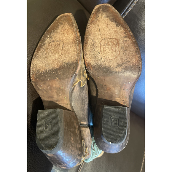 Dan Post Vtg. Bluebird Snip Toe Leather Western Cowboy Boots DP3544 Womens 7 M - Picture 6 of 15